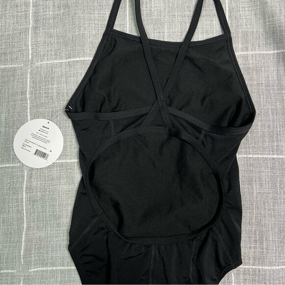 Sporti Size 34 Black HydroLast Solid Thin Strap One Piece Swimsuit NEW - Picture 5 of 10